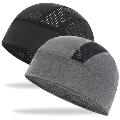 Cooling Skull Cap Breathable Mesh Helmet Liner Motorcycle Cycling - color: 2-black+gray