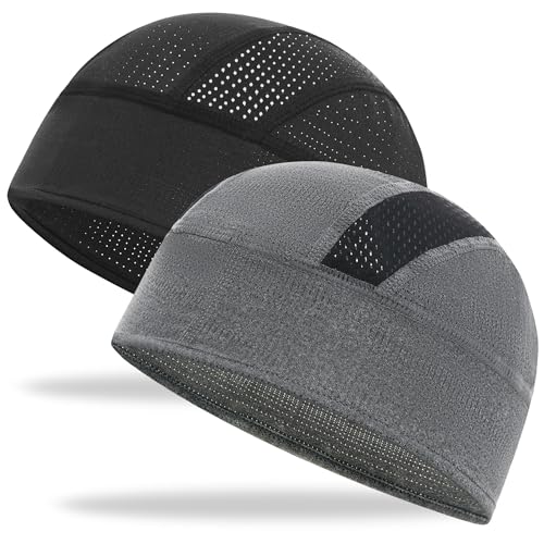 Cooling Skull Cap Breathable Mesh Helmet Liner Motorcycle Cycling - color: 2-black+gray