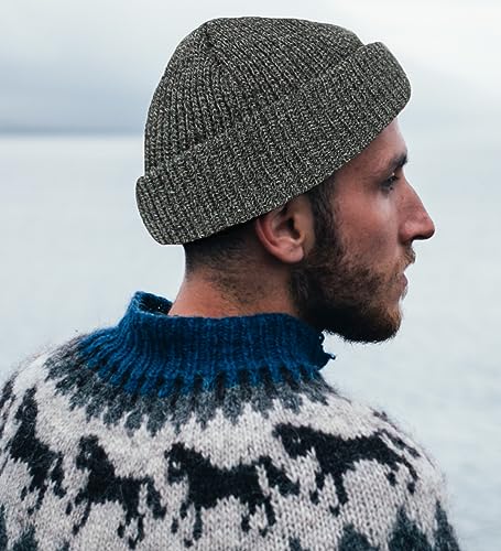 Fisherman Short Beanie Leon Roll up Trawler Classic Skullcap Hipster Beanie Warm Winter Hats Acrylic Ribbed Knit Cuff Daily - color: Dark Gray Mix Fisherman Beanie