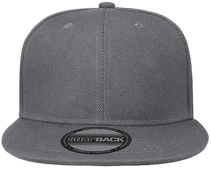 Gelante Plain Blank Flat Brim Adjustable Snapback Baseball Caps LOT 6 Pack - color: Dark Gray