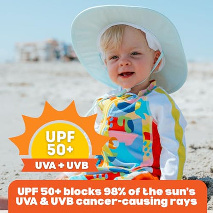 SwimZip UPF 50 Kids' Wide Brim Sun Hat, Sun Protection Hat - Baby & Toddler - color: Mint Green, size: 8-14 Years
