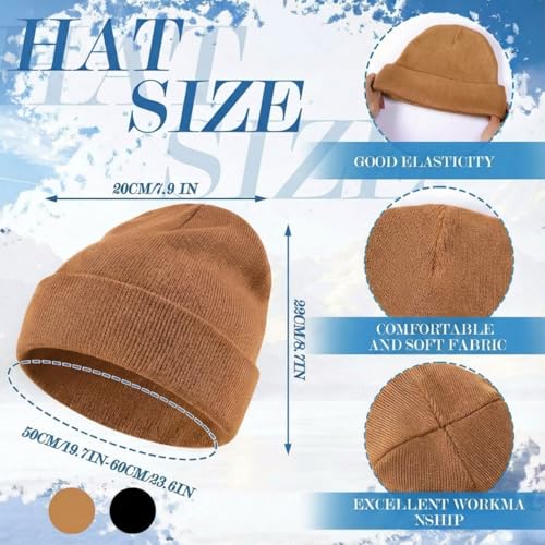 Geyoga Beanie and Touchscreen Gloves Set for Women Men Unisex Winter Knitted Hat Skull Cap Warm Gloves with Knit Fleece Lined - color: Dark Yellow