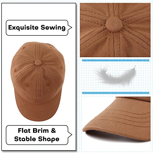 Peecabe Plain Toddler Baseball Hat Unisex Cotton Kids Trucker Hat Adjustable Baby Boys Sun Caps Girls Baseball Cap 1-5Y - color: Brown, size: 2-4T