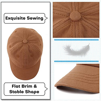Peecabe Plain Toddler Baseball Hat Unisex Cotton Kids Trucker Hat Adjustable Baby Boys Sun Caps Girls Baseball Cap 1-5Y - color: 2pcs-b, size: 4-8 Years