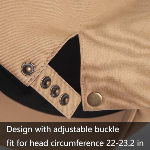 Classic Solid Flat Cap Newsboy Hats for Men Retro Cabbie Driving Adjustable - color: C04 Khaki With Mesh Lining