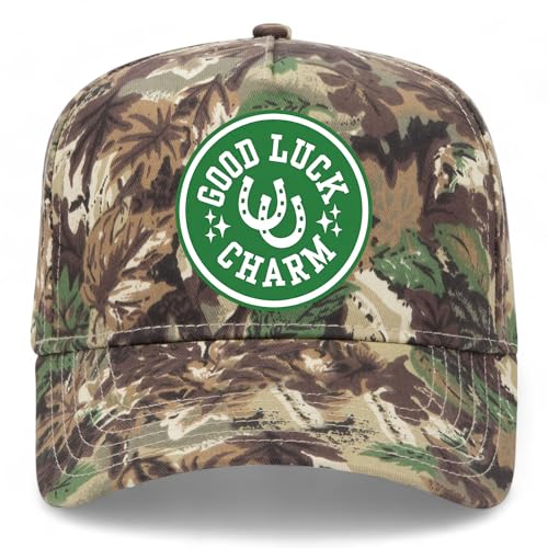 Good Luck Charm Circle Hat | Premium Adjustable Snapback Baseball Trucker Hats for Men & Women - color: Camo