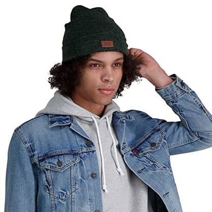Levi's Mens All-Season Hero Beanie Soft Knit Cuffed Winter Hat, Warm & Comfortable Everyday Style - color: Hunter