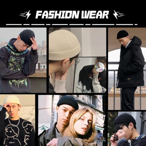 Fisherman Beanie for Men Knit Trawler Beanie Short Cuffed Watch Cap for Men Women - color: Grey