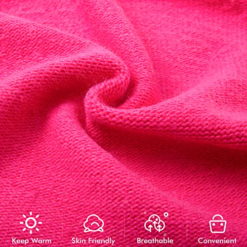 Knit Slouchy Beanie Hats for Women Cashmere Ski Cap Knitted Wool Soft Warm Winter Hat - color: A15-rose Red