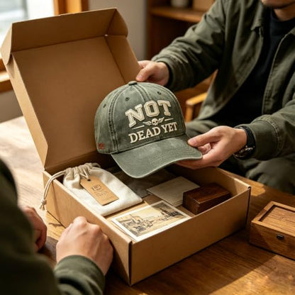 DD-214 Not Dead Yet Veteran Caps, Patriotic Baseball Cap, Patriotic Veteran Day Gifts for Retired Soldiers - color: Army Green