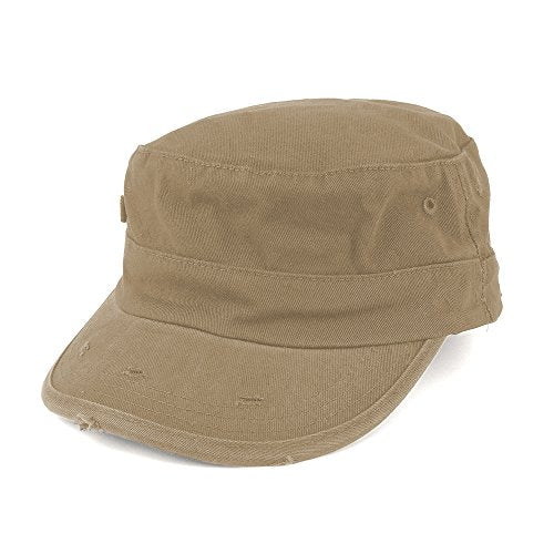 ARMYCREW Washed Cotton Army BDU Style Fitted Military Cap - color: Khaki, size: Small-Medium
