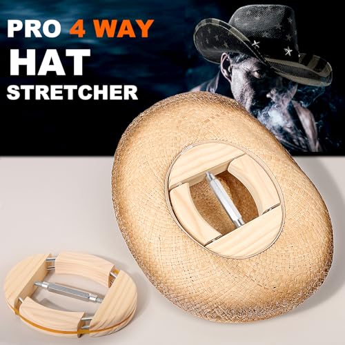 Hat Stretcher 4 Way, Hat Stretcher for Fitted Hats Size 6 7/8 to 8 1/2 - color: 4way Silver