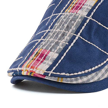 MOACC M Men Beret Hat Cotton Buckle Adjustable Newsboy Hats Cabbie Gatsby Cap - color: Hat-t1-blue
