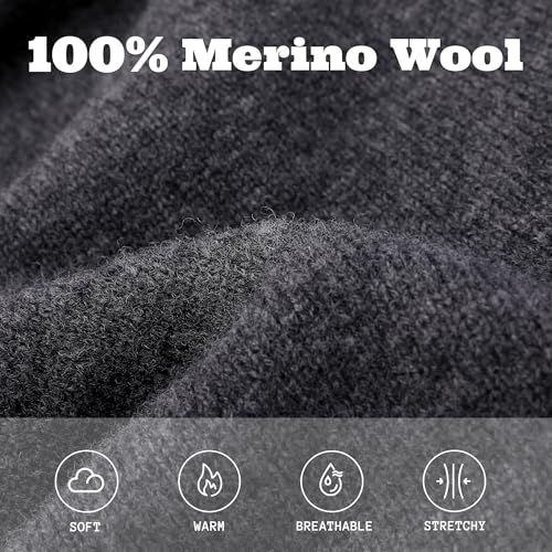 ACUSHLA 100% Merino Wool Slouchy Beanie for Women Men Winter Hat Skull Cap - color: Dark Grey