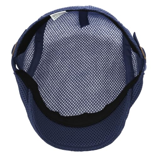 VOBOOM Men Mesh Newsboy Flat Cap Ivy Cabbie Newsboy Cap - color: Navy