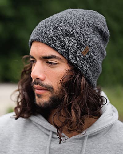 FURTALK Beanie for Men Women Cuffed Thick Knitted Winter Hat Skull Cap - color: Dark Grey