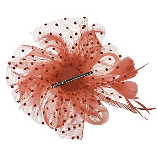 AQOKKA Women Fascinators Hats Flower Fascinators with Headband and Clip Tea Party Headwear for Women and Girls - color: 1 Pc 7" Diameter / Coffee