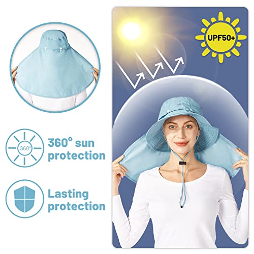 Palmyth Head Net Hat, Sun Hat Safari Hat - color: Airy Blue