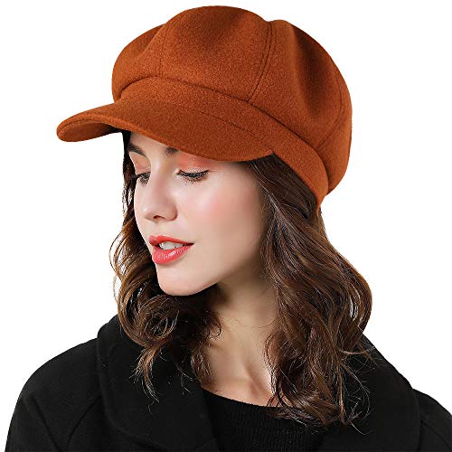 Sumolux Women Beret Newsboy Hat French Cap Classic Winter - color: Orange