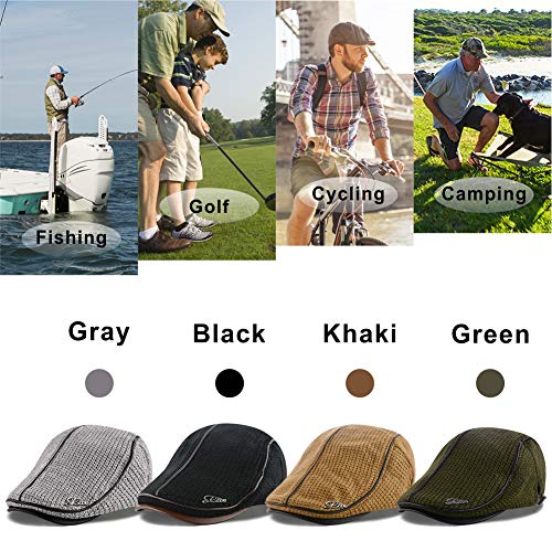 M MOACC Men Beret Hat Cotton Adjustable Newsboy Hats Cabbie Gatsby Cap Driving Flat Caps - color: Hat-t7-green