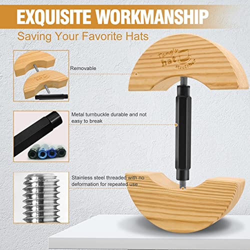 Tang's Wooden Hat Stretcher for Fitted Hats,Adjustable Turn Buckle .OneSizeUnisex AdultsHatShaper, Suit for All Hat Women&Men - color: Black, size: Small