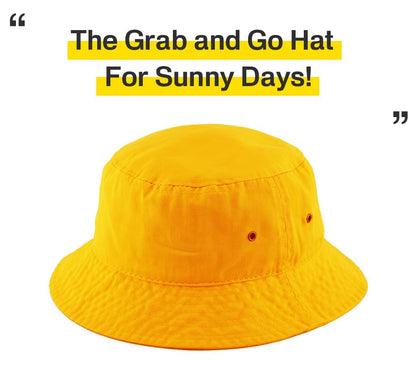 KBETHOS® 100% Cotton Washed Bucket Hat - color: Gold, size: Large-X-Large