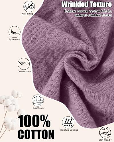 100% Cotton Summer Beanie for Men Women, Thin Soft Slouchy Beanies - color: 1pcs-purple, size: Medium