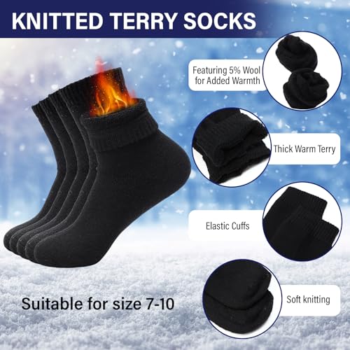 8 Pcs Winter Warm Set for Men Black Knitted Beanie Earflap Cap Touchscreen Half Finger Glove Scarf Socks