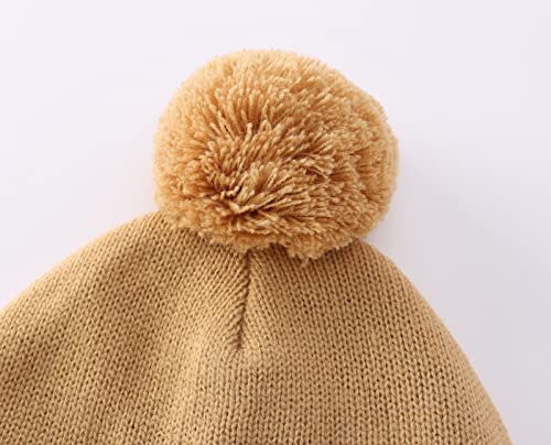 Home Prefer Toddler Boys Girls Hats Earflaps Fleece Knit Beanie Kids Winter Hat - color: Khaki, size: 2-5T