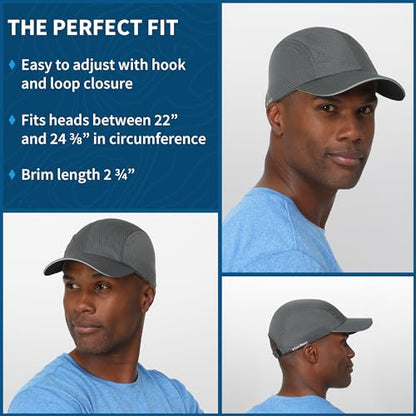 TrailHeads Men's Race Day Running Hat, Quick Dry, Moisture Wicking - color: Charcoal
