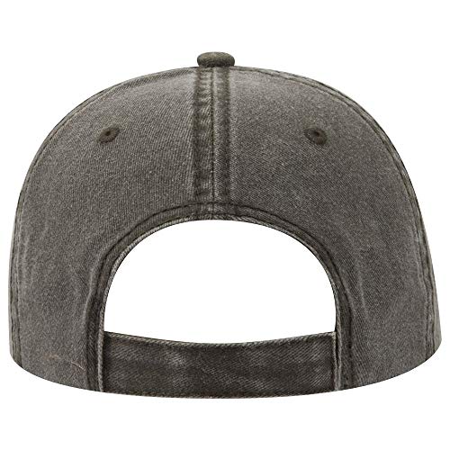 OTTO Garment Washed Pigment Dyed Cotton Twill 6 Panel Low Profile Dad Hat - color: Dk. Ol. Green
