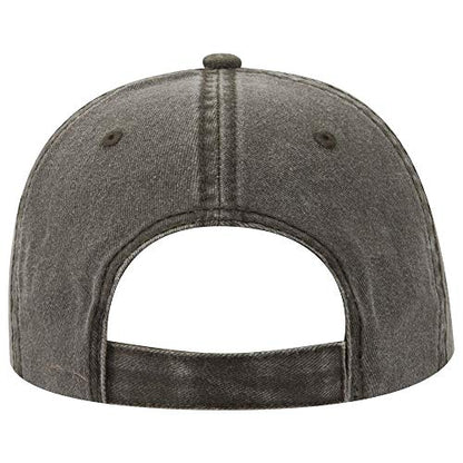 OTTO Garment Washed Pigment Dyed Cotton Twill 6 Panel Low Profile Dad Hat - color: Dk. Ol. Green