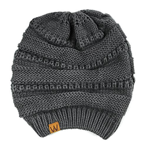 allydrew Winter Thick Knit Beanie Slouchy Beanie for Men & Women - color: Grey