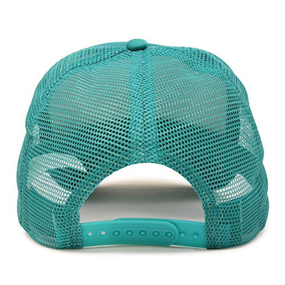 DALIX Solid Blank Trucker Hats Caps 2 Pack - color: Teal