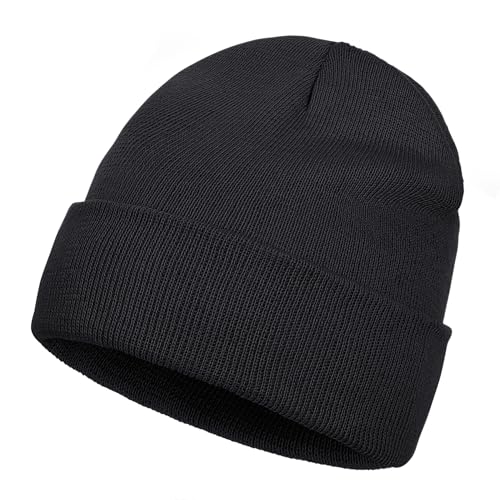 Pistha Beanie for Men Women-Knit Beanie Hats Skull Cap Winter Warm Hat - color: Black