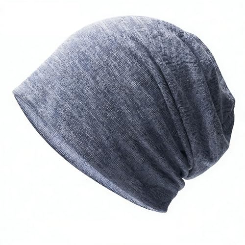Utaly Soft Slouchy Chemo Beanie for Women Breathable Stretchy Skull Cap for Cancer Hair Loss Patients Sleep Wear - color: Blue