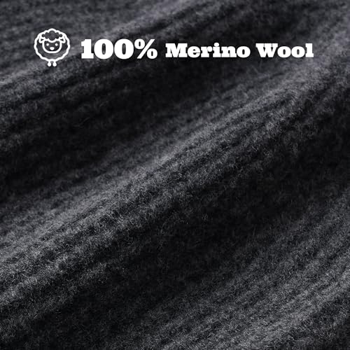 ACUSHLA 100% Merino Wool Beanie for Men & Women Knit Winter Hat Skull Cap - color: Dark Grey, size: Medium-Large