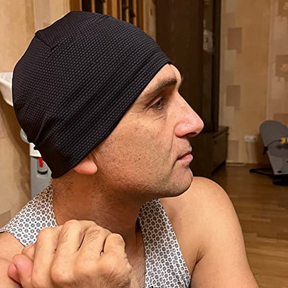 WTACTFUL Cooling Breathable Skull Cap Men Women, Sweat Wicking 1-2-4 Pack - color: #Black + Gray