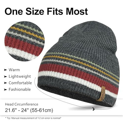 OUTDOOR SHAPING Unisex Knit Beanie Hat - Warm Durable Soft Skull Cap for Men & Women - color: Combo a