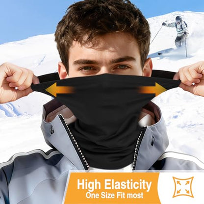 LUOLIIL VOE 2 Pack Winter Neck Gaiter Warmer for Men&Women,Windproof Face Cover Fleece Face Mask Scarf for Cold Weather Sport - color: Black+pink