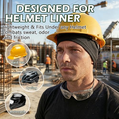 2 Pack Cooling Skull Cap for Men Women, 3D Mesh Sweat Wicking Beanie - color: Black+black
