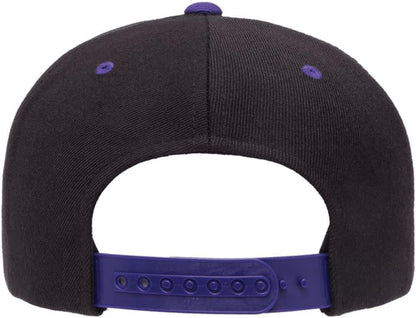YP Classics 6089 Wool-Blended 6 Panel High Profile Flatbill Snapback Cap - color: Black/Purple