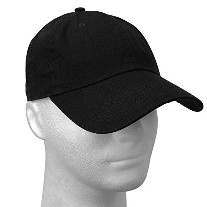 Falari Classic Baseball Cap Dad Hat 100% Cotton Soft Adjustable Size - color: Black