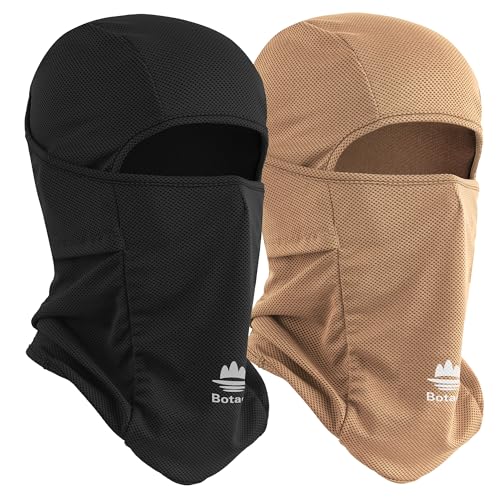 Balaclava Ski Mask, Sun Protection Breathable Face Cover Men Women - color: Black+brown