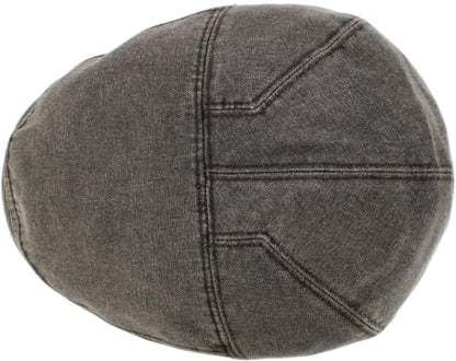 KBETHOS Leather Ascot Made in USA Ivy Collection Classic Newsboy Caps - color: Faux Leather - Charcoal, size: Large-X-Large