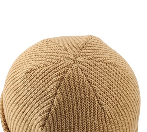 Connectyle Classic Double Layer Knit Beanie Hat Warm Thick Acrylic Winter Hats Daily Cuffed Beanies Watch Hat for Men Women - color: Khaki