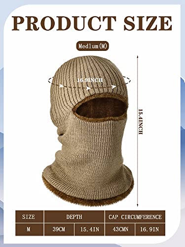 Blulu Ski Knitted Mask for Men,1 Hole - color: Khaki, size: Medium