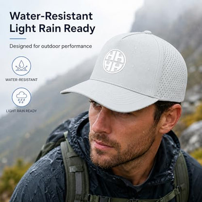 HH HOFNEN Quick Dry Baseball Cap Mesh Snapback Hat Golf Ball Cap Men Women - color: 2-black+beige