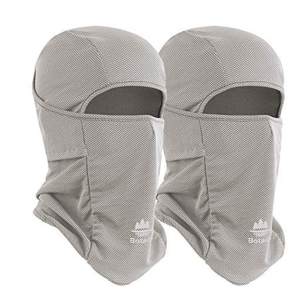 Balaclava Ski Mask, Sun Protection Breathable Face Cover Men Women - color: 2 Packs - Grey
