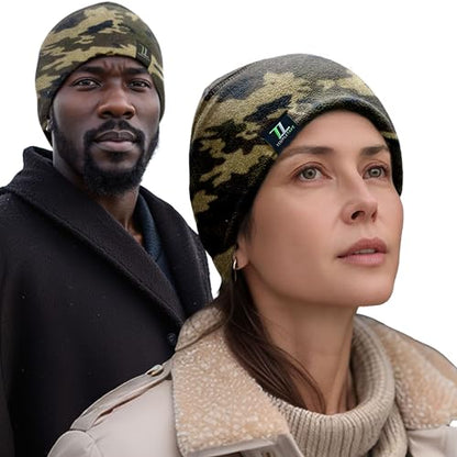 Temple Tape Tactical Fleece Watch Cap Beanie – Skull Cap Fleece Hat - Mens & Women - color: Camo, size: One Size